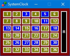 Скачать SystemClock - программу для рулетки